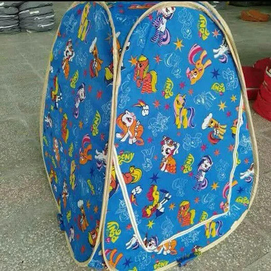 چادر مسافرتی بازی کودک مدل پونی اسب شاخدار و میکی موس فنری ابعاد 1 در 1 متر بدون پشه بند